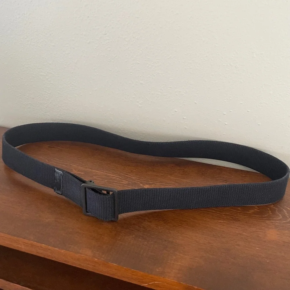 Webbed Canvas Belt Army Military Black Metal Clasp‎ 41